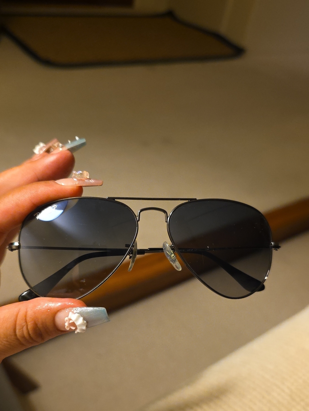 Classic Aviator Sunglasses -polarized Lenses 55-18 Scraches Gun Metal